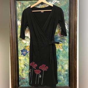 Synergy, natural fiber, flower wrap-dress